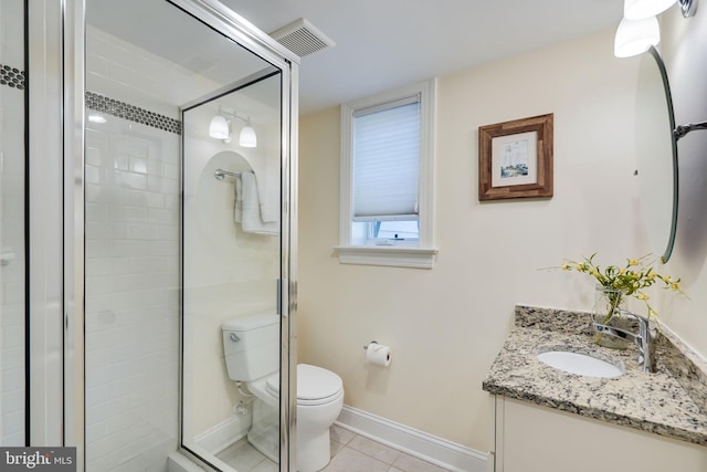 3207 19th St N, Arlington, VA 22201 - full bathroom with toilet, a stall shower, tile patterned floors, and vanity
