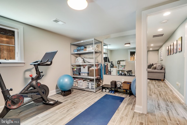 3207 19th St N, Arlington, VA 22201 - workout area with wood finish floors and baseboards