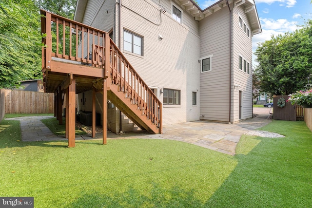 3207 19th St N, Arlington, VA 22201 - back of property with a patio area, a deck, and stairway