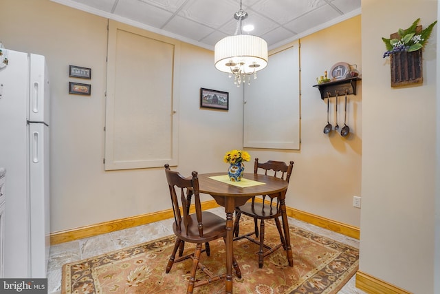 239 Abishire Way, Chambersburg, PA 17202 - dining room with baseboards, an ornate ceiling, and a notable chandelier