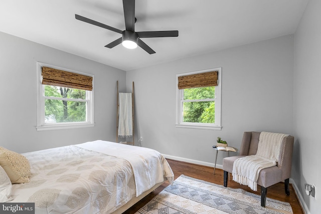 3416 Rustic Way Ln, Falls Church, VA 22044 - bedroom with wood finished floors, baseboards, and ceiling fan