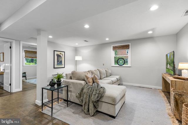 3416 Rustic Way Ln, Falls Church, VA 22044 - living area featuring recessed lighting, baseboards, and healthy amount of natural light