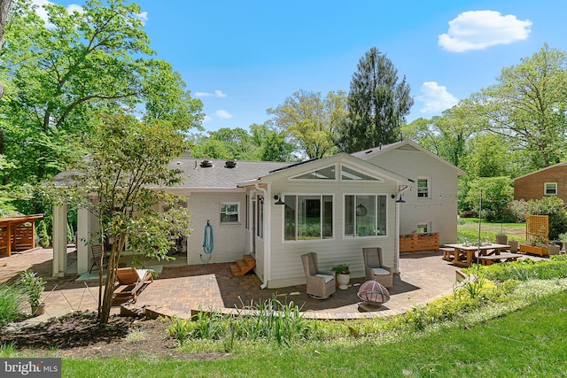 3416 Rustic Way Ln, Falls Church, VA 22044 - back of property featuring a patio and roof with shingles