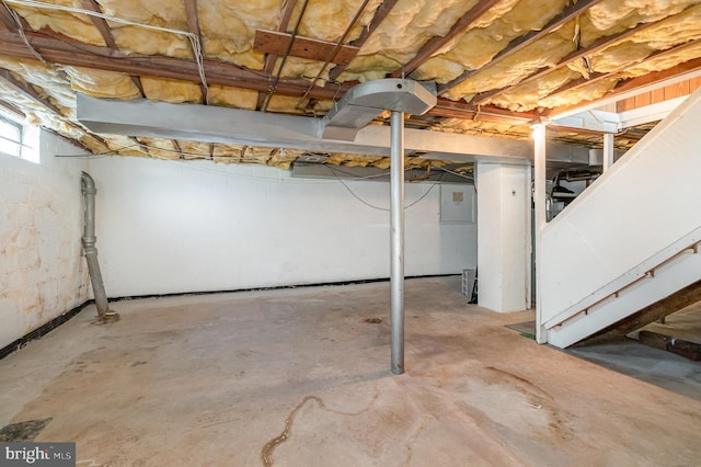 basement with stairway