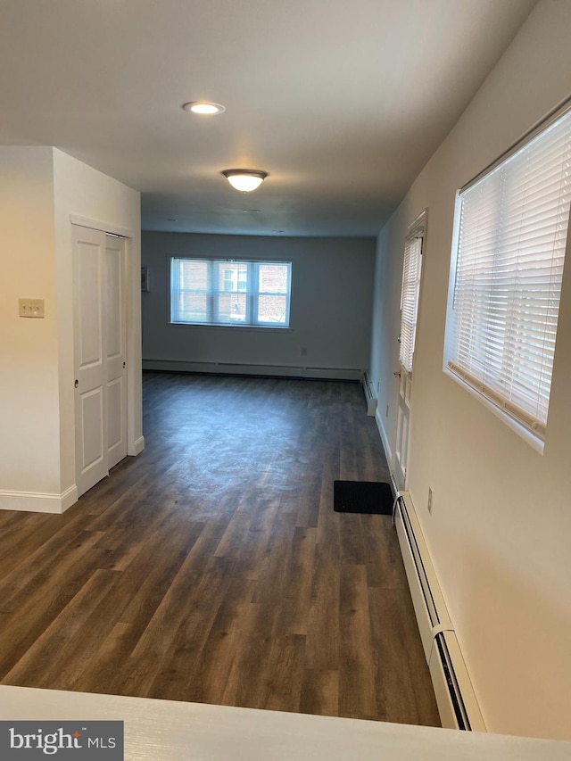 1148 Tabor Plz, Philadelphia, PA 19111 - spare room with dark wood-type flooring, baseboards, and baseboard heating