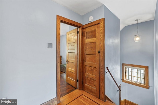 226 Washington Ter, Audubon, NJ 08106 - corridor featuring an upstairs landing, wood finished floors, and baseboards