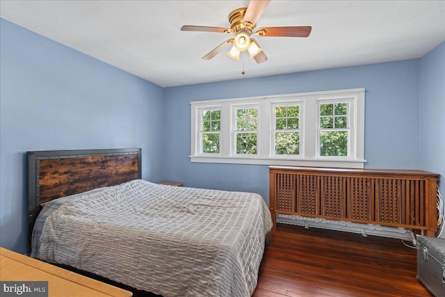 226 Washington Ter, Audubon, NJ 08106 - bedroom with hardwood / wood-style flooring, ceiling fan, and radiator