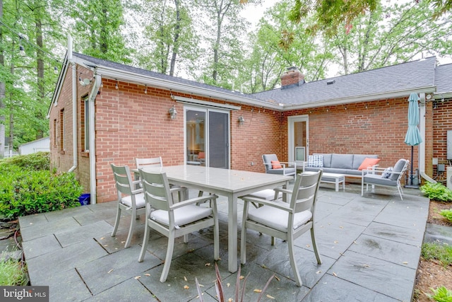 view of patio featuring an outdoor hangout area and outdoor dining area