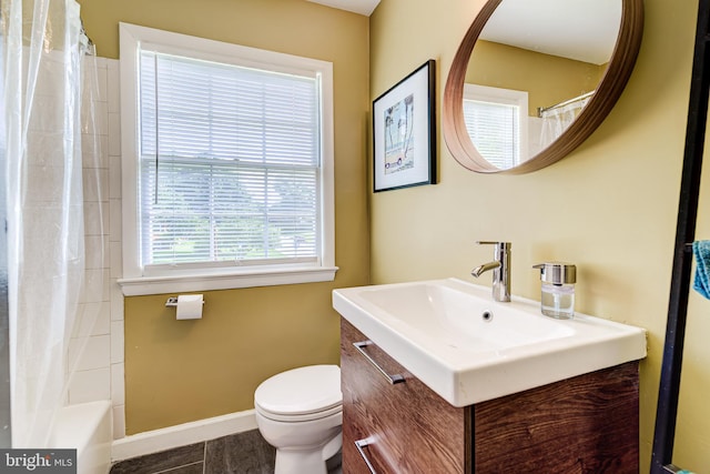 1109 Neal Dr, Alexandria, VA 22308 - bathroom featuring vanity, toilet, tile patterned floors, and baseboards