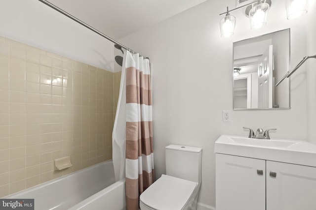 1521 N Van Dorn St, Alexandria, VA 22304 - full bathroom with toilet, shower / bath combo with shower curtain, and vanity