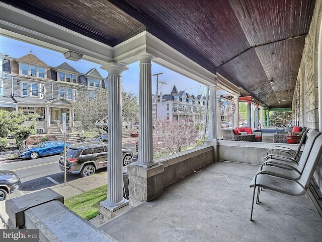 view of patio with covered porch