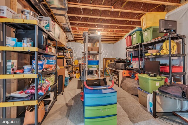 view of storage area