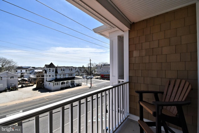balcony with a residential view
