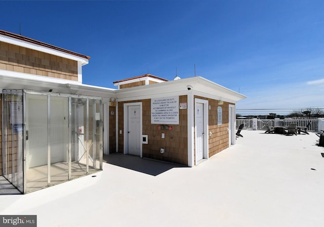 exterior space featuring fence