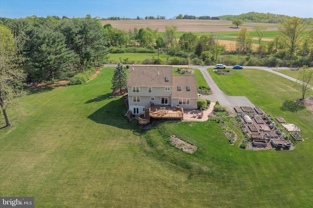 aerial view with a rural view