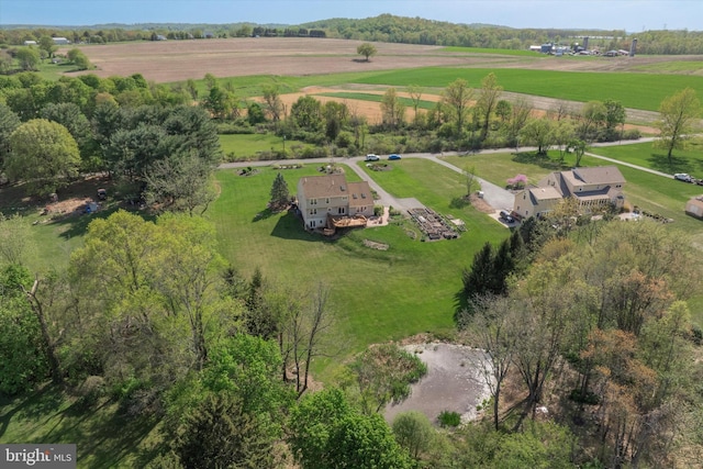 drone / aerial view with a rural view