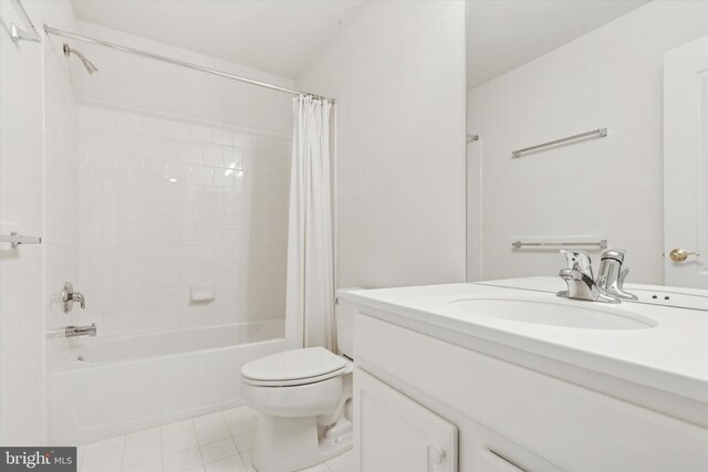 137 Mahogany Way, Upper Gwynedd, PA 19446 - full bath featuring vanity, toilet, shower / tub combo with curtain, and tile patterned flooring