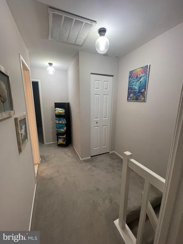 7918 Bentley Village Dr Unit 14A, Springfield, VA 22152 - hall featuring carpet flooring, baseboards, and visible vents
