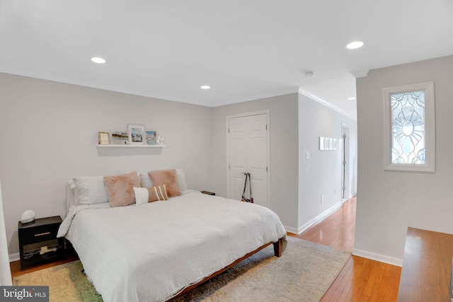 2019 Pemberton St, Philadelphia, PA 19146 - bedroom with baseboards, light wood-type flooring, recessed lighting, and ornamental molding