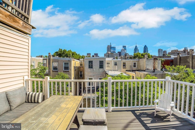 2019 Pemberton St, Philadelphia, PA 19146 - wooden terrace with a view of skyline