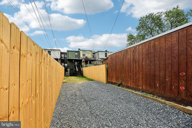 view of yard with fence