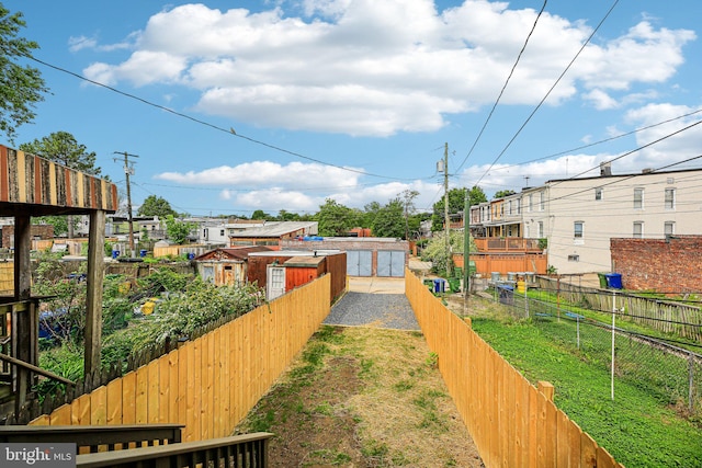 view of yard with fence