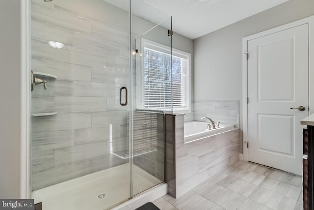 12815 Breyer Pl, Hughesville, MD 20637 - bathroom with vanity, a bath, and a shower stall