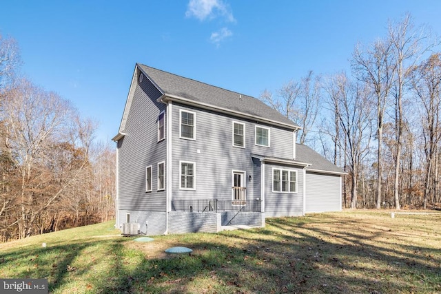 12815 Breyer Pl, Hughesville, MD 20637 - rear view of property featuring a yard and cooling unit