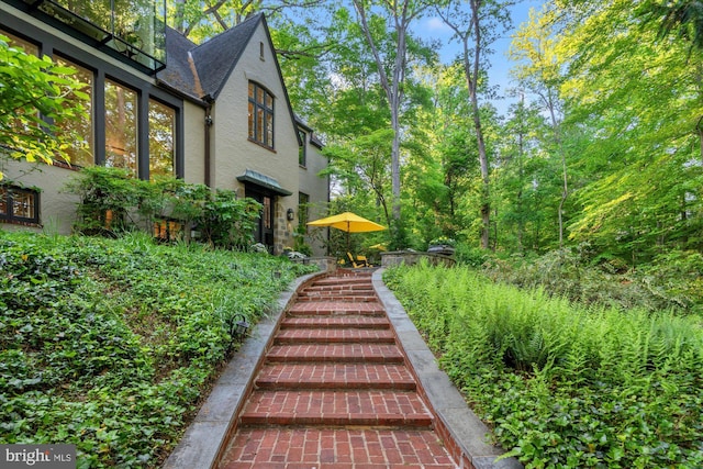 2871 Audubon Ter NW, Washington, DC 20008 - view of side of property featuring a shingled roof and stucco siding