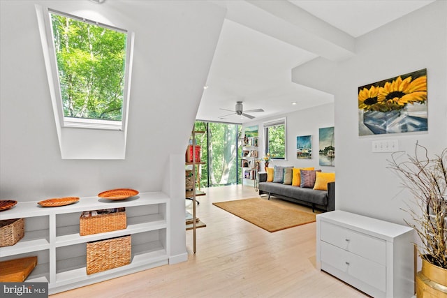 2871 Audubon Ter NW, Washington, DC 20008 - living area with light wood finished floors, a ceiling fan, and recessed lighting