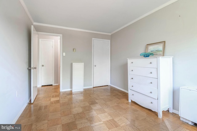 4555 Macarthur Blvd NW Unit 202, Washington, DC 20007 - unfurnished bedroom with baseboards and crown molding
