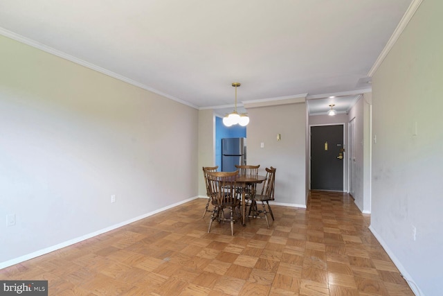 4555 Macarthur Blvd NW Unit 202, Washington, DC 20007 - dining room with baseboards and ornamental molding