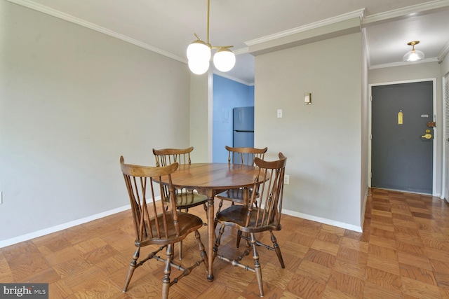 4555 Macarthur Blvd NW Unit 202, Washington, DC 20007 - dining space with baseboards and ornamental molding