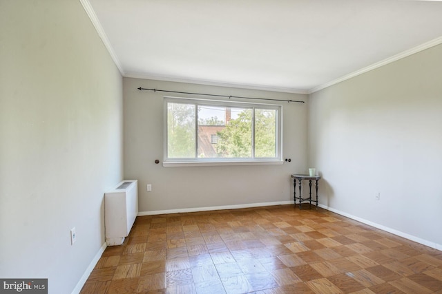 4555 Macarthur Blvd NW Unit 202, Washington, DC 20007 - unfurnished room with radiator heating unit and crown molding