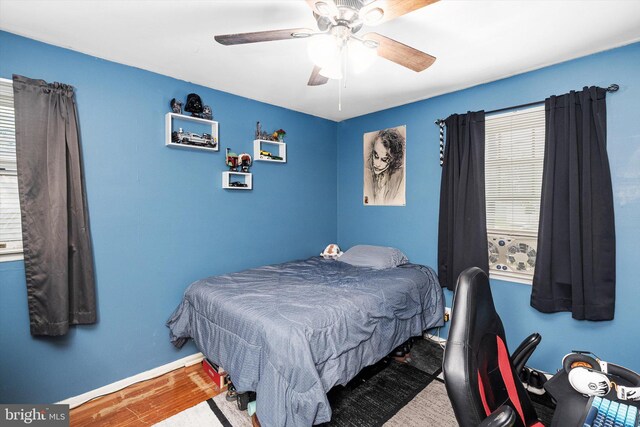 150 Elton Ave, Hamilton, NJ 08620 - bedroom featuring baseboards, ceiling fan, and wood finished floors