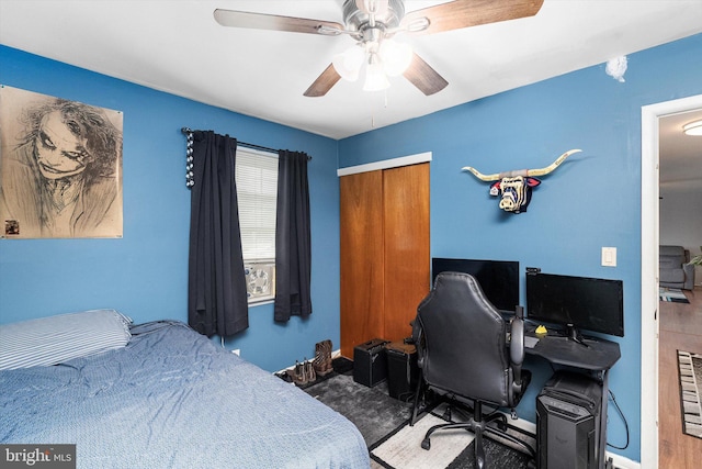 150 Elton Ave, Hamilton, NJ 08620 - bedroom featuring a closet and a ceiling fan