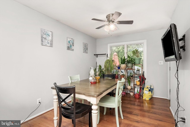 150 Elton Ave, Hamilton, NJ 08620 - dining area featuring baseboards, ceiling fan, and wood finished floors