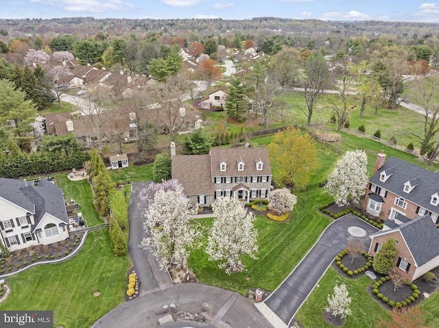 drone / aerial view with a residential view