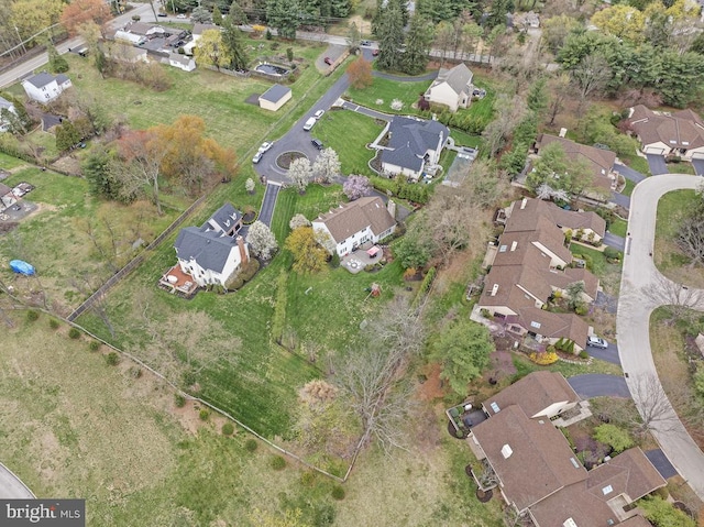 bird's eye view featuring a residential view