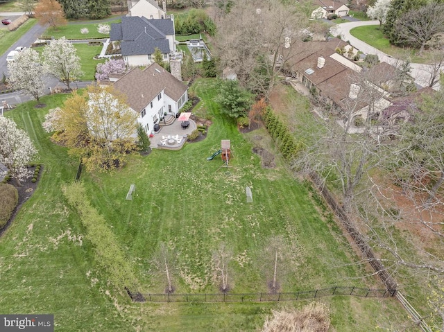 aerial view with a residential view