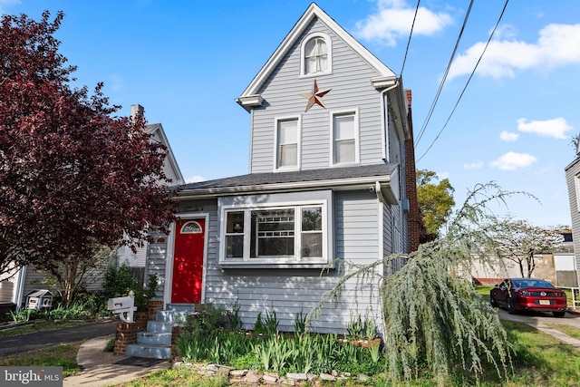 traditional home with entry steps