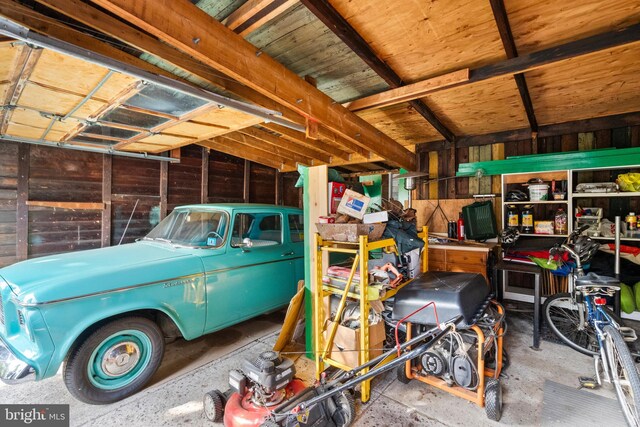 view of garage