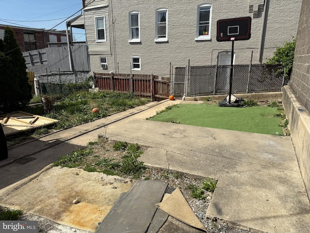 view of yard with fence