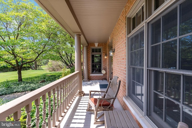 balcony with covered porch