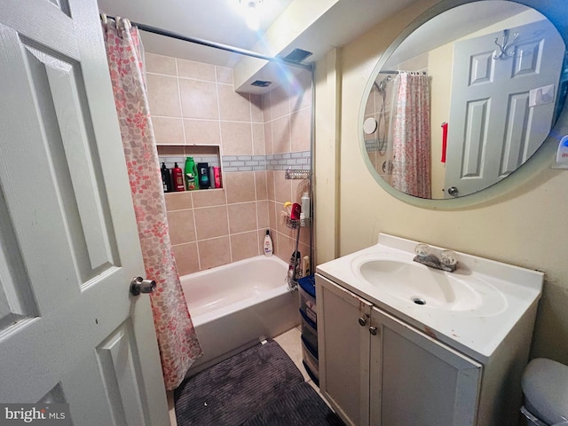 421 52nd St, Baltimore, MD 21224 - bathroom featuring vanity, shower / bath combination with curtain, and toilet