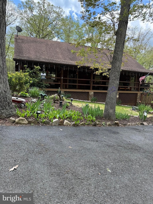 view of front of property featuring roof with shingles