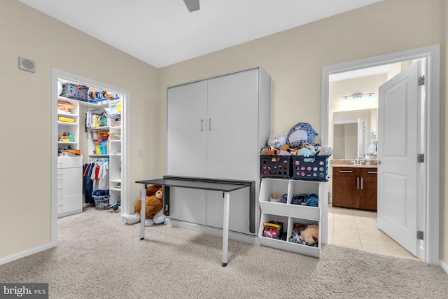 444 W Broad St Unit 407, Falls Church, VA 22046 - office featuring light carpet, a ceiling fan, and baseboards