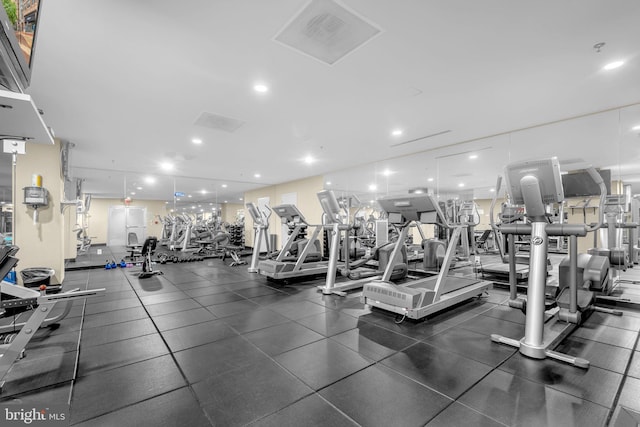 444 W Broad St Unit 407, Falls Church, VA 22046 - workout area featuring recessed lighting
