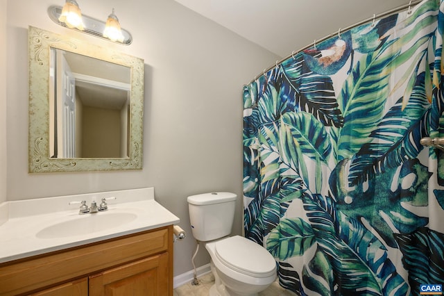 2364 N Chesterfield Ct, Charlottesville, VA 22911 - full bath with vanity, toilet, tile patterned floors, and a shower with curtain