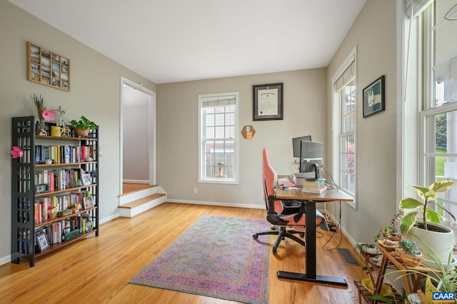 2364 N Chesterfield Ct, Charlottesville, VA 22911 - office area with wood finished floors, healthy amount of natural light, and baseboards